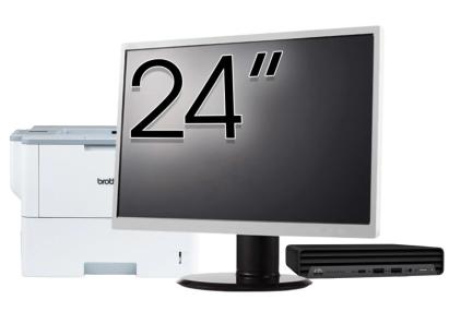 Pachet Calculator Second Hand HP ProDesk 400 G6 Mini, Intel Core i5-10500T 2.30 - 3.80GHz, 8GB DDR4, 256GB SSD + Monitor 24" & Imprimanta Brother HL-L6300DW NewTechnology Media