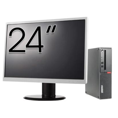 Pachet Calculator Second Hand LENOVO ThinkCentre M910s SFF, Intel Core i3-6100 3.70GHz, 8GB DDR4, 256GB SSD + Monitor 24" NewTechnology Media