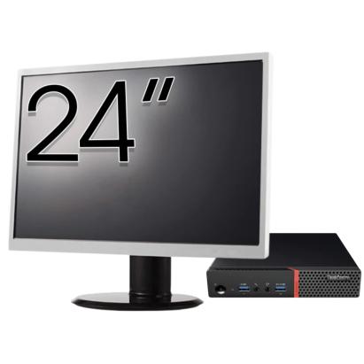 Pachet Calculator Second Hand Lenovo ThinkCentre M700 Mini PC, Intel Core i5-6400T 2.20GHz, 8GB DDR4, 256GB SSD + Monitor 24" NewTechnology Media