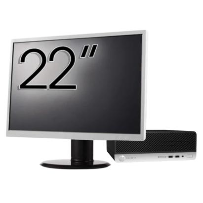 Pachet Calculator Second Hand HP ProDesk 400 G4 SFF, Intel Core i5-7500 3.40GHz, 8GB DDR4, 256GB SSD + Monitor 22" NewTechnology Media