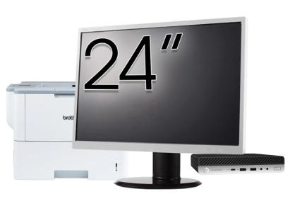 Pachet Calculator Second Hand HP ProDesk 400 G5 Mini PC, Intel Core i5-8500T 2.10 - 3.50GHz, 16GB DDR4, 512GB SSD + Monitor 24" & Imprimanta Brother HL-L6300DW NewTechnology Media