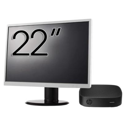 Pachet PC Second Hand HP T430 Thin Client, Intel Celeron N4000 1.10-2.60GHz, 2GB DDR4, 16GB SSD + Monitor 22" NewTechnology Media