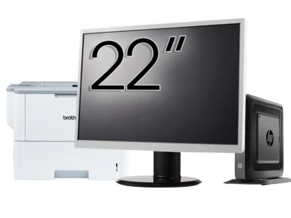 Pachet Calculator Second Hand HP T520 Mini PC, AMD GX-215JJ 1.50GHz, 4GB DDR3, 32GB Flash + Monitor 22" & Imprimanta Brother HL-L6300DW NewTechnology Media