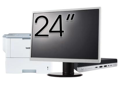 Pachet Calculator Second Hand HP EliteDesk 800 G5 Mini PC, Intel Core i5-9500T 2.20 - 3.70GHz, 8GB DDR4, 256GB SSD + Monitor 24" & Imprimanta Brother HL-L6300DW NewTechnology Media