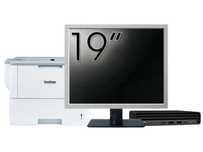 Pachet Calculator Second Hand HP ProDesk 400 G6 Mini, Intel Core i5-10500T 2.30 - 3.80GHz, 8GB DDR4, 256GB SSD + Monitor 19" & Imprimanta Brother HL-L6300DW NewTechnology Media