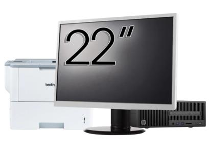 Pachet Calculator Second Hand HP 280 G2 SFF, Intel Pentium G4400 3.30GHz, 8GB DDR4, 500GB HDD, DVD-ROM + Monitor 22" & Imprimanta Brother HL-L6300DW NewTechnology Media