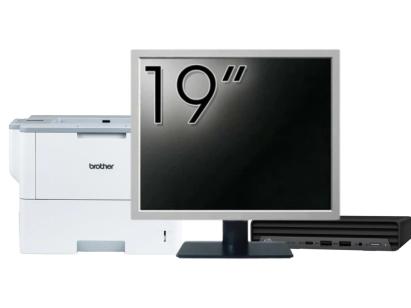 Pachet Calculator Second Hand HP EliteDesk 800 G6 Mini PC, Intel Core i5-10500T 2.30 - 3.80GHz, 8GB DDR4, 256GB SSD + Monitor 19" & Imprimanta Brother HL-L6300DW NewTechnology Media