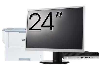 Pachet Calculator Second Hand HP EliteDesk 800 G3 Mini PC, Intel Core i5-6500T 2.50GHz, 8GB DDR4, 256GB SSD + Monitor 24" & Imprimanta Brother HL-L6300DW NewTechnology Media