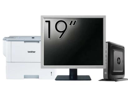 Pachet Calculator Second Hand HP T520 Mini PC, AMD GX-215JJ 1.50GHz, 4GB DDR3, 32GB Flash + Monitor 19" & Imprimanta Brother HL-L6300DW NewTechnology Media