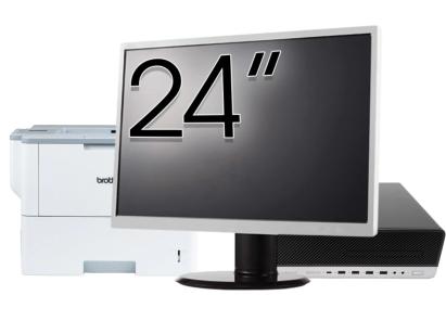 Pachet Calculator Second Hand HP EliteDesk 800 G5 SFF, Intel Core i5-9500 3.00-4.40GHz, 8GB DDR4, 256GB SSD + Monitor 24" & Imprimanta Brother HL-L6300DW NewTechnology Media