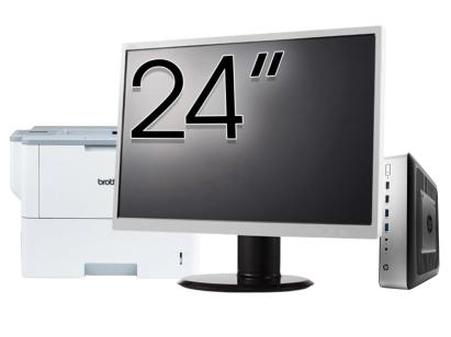 Pachet PC Second Hand HP T730 Thin Client, AMD RX-427BB 2.70-3.60GHz, 8GB DDR3, 32GB SSD Flash + Monitor 24" & Imprimanta Brother HL-L6300DW NewTechnology Media