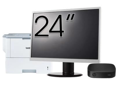 Pachet PC Second Hand HP T430 Thin Client, Intel Celeron N4000 1.10-2.60GHz, 2GB DDR4, 16GB SSD + Monitor 24" & Imprimanta Brother HL-L6300DW NewTechnology Media