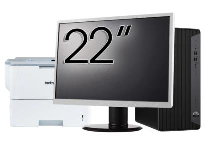 Pachet Calculator Second Hand HP EliteDesk 800 G6 Tower, Intel Core i5-10400F 2.90 - 4.30GHz, 16GB DDR4, Placa Video AMD Radeon R7 430 2GB, 256GB SSD + Monitor 22" & Imprimanta Brother HL-L6300DW NewTechnology Media