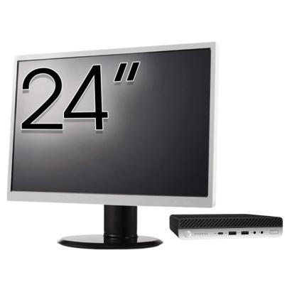 Pachet PC Second Hand HP ProDesk 600 G4 Mini, Intel Core i5-8500T 2.10 - 3.50GHz, 8GB DDR4, 256GB SSD + Monitor 24" NewTechnology Media