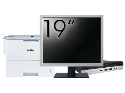 Pachet Calculator Second Hand HP EliteDesk 800 G5 Mini PC, Intel Core i5-9500T 2.20 - 3.70GHz, 8GB DDR4, 256GB SSD + Monitor 19" & Imprimanta Brother HL-L6300DW NewTechnology Media