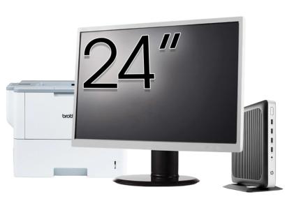 Pachet PC Second Hand HP T630 Thin Client, AMD GX-420GI 2.00GHz, 8GB DDR4, 32GB SSD Flash + Monitor 24" & Imprimanta Brother HL-L6300DW NewTechnology Media