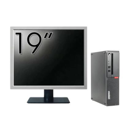 Pachet Calculator Second Hand LENOVO ThinkCentre M910s SFF, Intel Core i3-6100 3.70GHz, 8GB DDR4, 128GB SSD + Monitor 19" NewTechnology Media