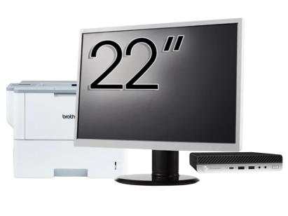 Pachet Calculator Second Hand HP ProDesk 400 G5 Mini PC, Intel Core i5-8500T 2.10 - 3.50GHz, 8GB DDR4, 256GB SSD + Monitor 22" & Imprimanta Brother HL-L6300DW NewTechnology Media