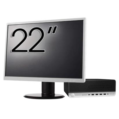 Pachet PC Second Hand HP ProDesk 600 G5 SFF, Intel Core i5-8500 3.00 - 4.10GHz, 8GB DDR4, 256GB SSD + Monitor 22" NewTechnology Media