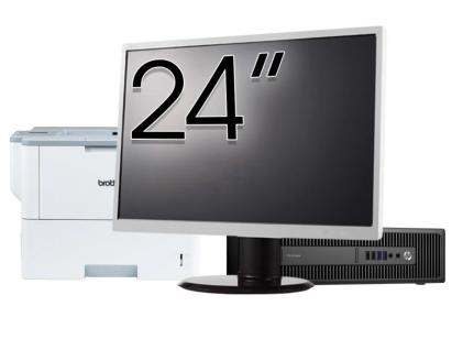 Pachet PC Second Hand HP ProDesk 600 G2 SFF, Intel Core i7-6700 3.40GHz, 8GB DDR4, 128GB SSD + 500GB HDD + Monitor 24" & Imprimanta Brother HL-L6300DW NewTechnology Media