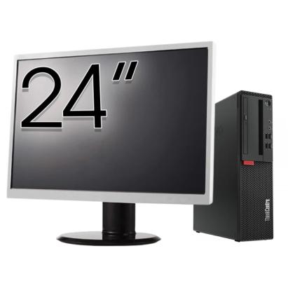 Pachet Calculator Second Hand Lenovo M710 SFF, Intel Core i5-6500 3.20GHz, 8GB DDR4, 512GB SSD + Monitor 24" NewTechnology Media