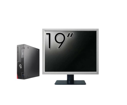 Pachet Calculator Second Hand Fujitsu Esprimo D756 Desktop, Intel Core i5-6500T 2.50-3.10GHz, 8GB DDR4, 500GB HDD + Monitor 19" NewTechnology Media