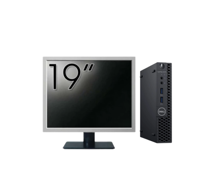 Pachet Calculator Second Hand DELL OptiPlex 3070 Mini, Intel Core i3-9100T 3.10 - 3.70GHz, 8GB DDR4, 256GB SSD + Monitor 19 Inch NewTechnology Media