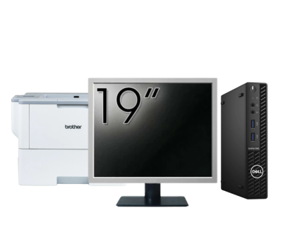Pachet Calculator Second Hand DELL OptiPlex 3080 MiniPC, Intel Core i5-10500 3.10 - 4.50GHz, 8GB DDR4, 256GB SSD + Monitor 19 Inch + Imprimanta Brother HL-L6300DW NewTechnology Media