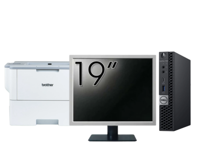 Pachet Calculator Second Hand DELL OptiPlex 7060 Mini PC, Intel Core i5-8500T 2.10 - 3.50GHz, 8GB DDR4, 128GB SSD + Monitor 19 Inch + Imprimanta Brother HL-L6300DW NewTechnology Media