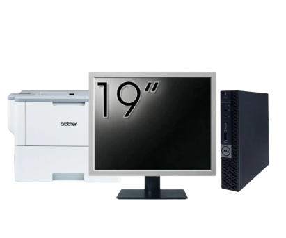 Calculator Second Hand DELL OptiPlex 5070 Mini, Intel Core i3-8100T 3.10GHz, 8GB DDR4, 128GB SSD + Monitor 19" + Imprimanta Brother HL-L6300DW NewTechnology Media