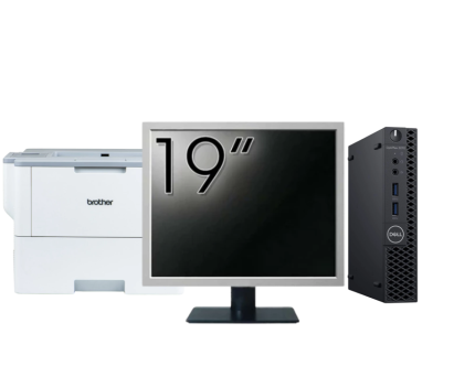 Pachet Calculator Second Hand DELL OptiPlex 3070 Mini, Intel Core i3-9100T 3.10 - 3.70GHz, 8GB DDR4, 256GB SSD + Monitor 19 Inch + Imprimanta Brother HL-L6300DW NewTechnology Media