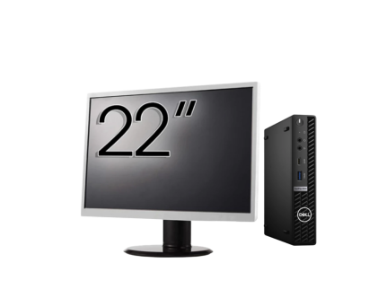Pachet Calculator Second Hand DELL OptiPlex 5090 Mini PC, Intel Core i5-10500T 2.30 - 3.80GHz, 8GB DDR4, 256GB SSD + Monitor 22" NewTechnology Media