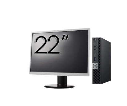 Pachet Calculator Second Hand DELL OptiPlex 5060 Mini PC, Intel Core i5-8500T 2.10-3.50GHz, 8GB DDR4, 256GB SSD + Monitor 22" NewTechnology Media