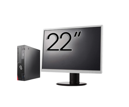 Pachet Calculator Second Hand Fujitsu Esprimo D756 Desktop, Intel Core i5-6500T 2.50-3.10GHz, 8GB DDR4, 500GB HDD + Monitor 22" NewTechnology Media