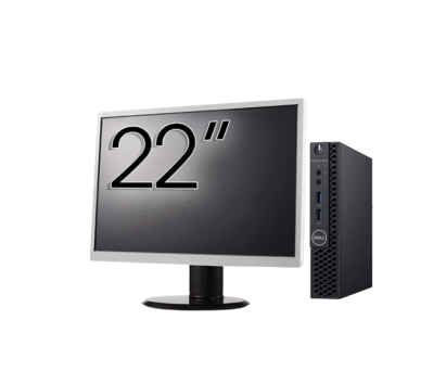 Pachet Calculator Second Hand DELL OptiPlex 3060 MiniPC, Intel Core i3-8100T 3.10GHz, 8GB DDR4, 256GB SSD + Monitor 22" NewTechnology Media