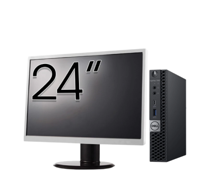 Pachet Calculator Second Hand DELL OptiPlex 7060 Mini PC, Intel Core i3-8100T 3.10GHz, 8GB DDR4, 256GB SSD + Monitor 24 Inch NewTechnology Media