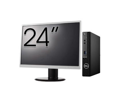 Pachet Calculator Second Hand DELL OptiPlex 3090 Mini PC, Intel Core i3-10105T 3.00 - 3.90GHz, 8GB DDR4, 256GB SSD + Monitor 24" NewTechnology Media