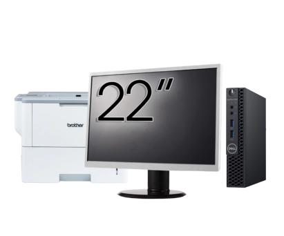Pachet Calculator Second Hand DELL OptiPlex 3060 MiniPC, Intel Core i3-8100T 3.10GHz, 8GB DDR4, 256GB SSD + Monitor 22" + Imprimanta Brother HL-L6300DW NewTechnology Media