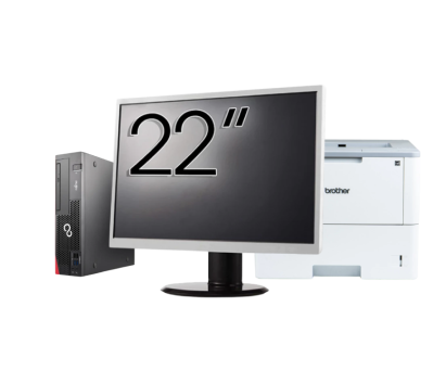 Pachet Calculator Second Hand Fujitsu Esprimo D556 SFF, Intel Core i3-6100 3.70GHz, 8GB DDR4, 256GB SSD + Monitor 22" + Imprimanta Brother HL-L6300DW NewTechnology Media