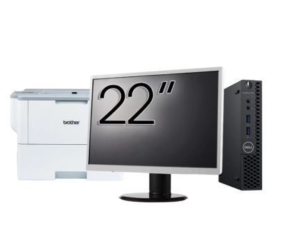 Pachet Calculator Second Hand DELL OptiPlex 3070 Mini, Intel Core i3-9100T 3.10 - 3.70GHz, 8GB DDR4, 256GB SSD + Monitor 22 Inch + Imprimanta Brother HL-L6300DW NewTechnology Media