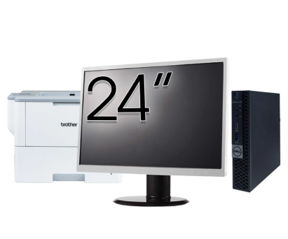 Calculator Second Hand DELL OptiPlex 5070 Mini, Intel Pentium Gold G5600T 3.30GHz, 8GB DDR4, 256GB SSD + Monitor 24" + Imprimanta Brother HL-L6300DW NewTechnology Media
