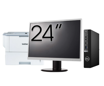 Pachet Calculator Second Hand DELL OptiPlex 7080 Mini PC, Intel Core i5-10500T 2.30 - 3.80GHz, 8GB DDR4, 256GB SSD + Monitor 24" + Imprimanta Brother HL-L6300DW NewTechnology Media