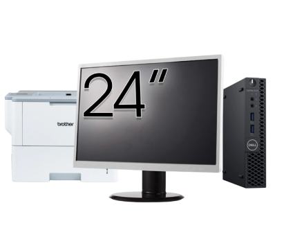 Pachet Calculator Second Hand DELL OptiPlex 3070 Mini, Intel Core i3-9100T 3.10 - 3.70GHz, 8GB DDR4, 256GB SSD + Monitor 24 Inch + Imprimanta Brother HL-L6300DW NewTechnology Media