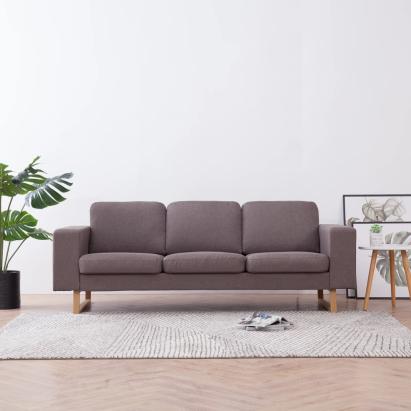 Canapea cu 3 locuri, gri taupe, material textil GartenMobel Dekor