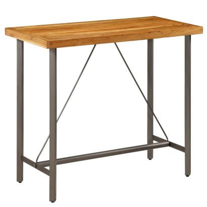 Masă de bar din lemn masiv de tec reciclat 120 x 58 x 106 cm GartenMobel Dekor