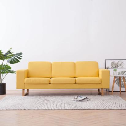 Canapea cu 3 locuri, galben, material textil GartenMobel Dekor