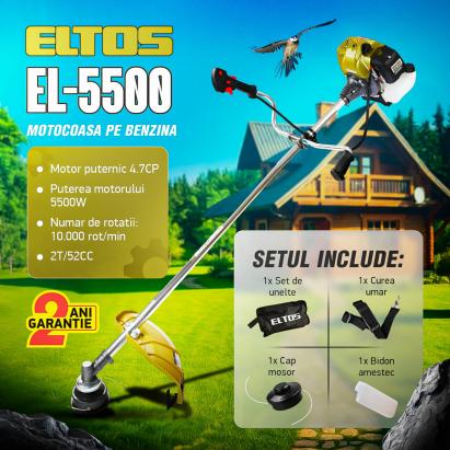 Motocoasa pe benzina EL5500 Eltos 4.7 CP , 5500 Watti Innovative ReliableTools