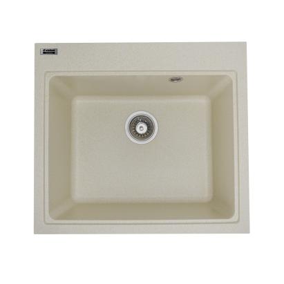 Chiuvetă din compozit de granit pentru bucătărie ELEFANT PREMIUM 5852 VESTA Nisip bej 580 x 518 mm Innovative ReliableTools