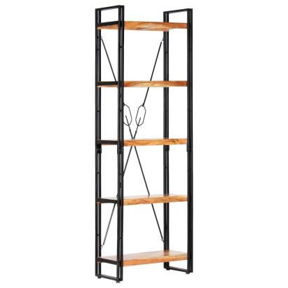 Bibliotecă cu 5 rafturi, 60 x 30 x 180 cm, lemn masiv de acacia GartenMobel Dekor