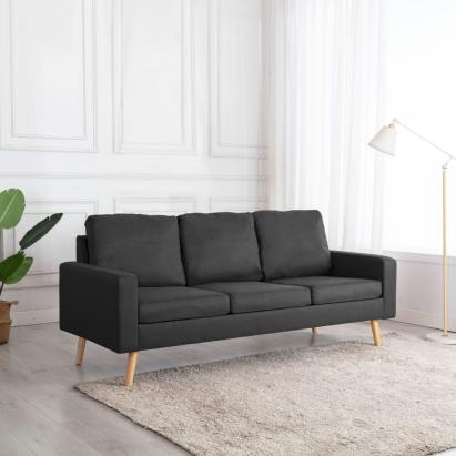 Canapea cu 3 locuri, gri închis, material textil GartenMobel Dekor